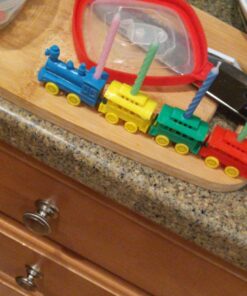 Oasis Supply Colorful Birthday Party Train Candle Holder For Cake Decorations, 7” x 3”, 5 Candles Included 33 71M qJ250L