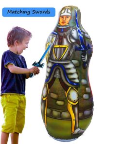 Inflatable Punching Bag for Kids with Foam Sword Set | 48" Double Sided Bop Bag for Boys, Girls and Children | Knight & Dragon Theme Imaginative and Sports Toys 17 71M09ZrqRvL