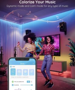 Govee 100ft LED Strip Lights, Bluetooth RGB Christmas LED Lights with App Control, 64 Scenes and Music Sync LED Strip Lighting for Bedroom, Living Room, Kitchen, Party, ETL Listed Adapter 17 71M0Pq62AOL