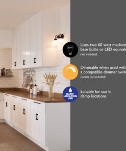 Design House 514471 Millbridge 2 Light Wall Light, Oil Rubbed Bronze Oil-Rubbed Bronze 2-Light Flush Mount Ceiling Light 42 71M0zOkJraL