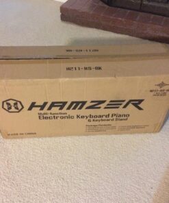 Hamzer 61-Key Portable Electronic Keyboard Piano with Stand, Stool, Headphones, Microphone & Sticker Sheet 46 71M2LaqkL