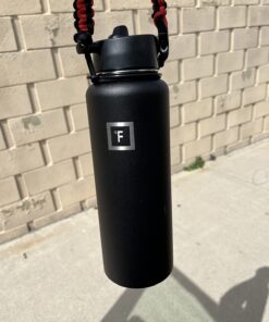 IRON °FLASK Sports Water Bottle - 40 Oz 3 Lids (Straw Lid), Leak Proof - Stainless Steel Gym & Sport Bottles for Men, Women & Kids - Double Walled, Insulated Thermos, Metal Canteen Midnight Black 29 71M2XOG1 kL