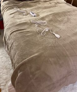 Electric Heated Blanket 72"x84" Full Size with 4 Heating Levels and 10 Hours Auto-Off Large Oversized Heating Blanket with Soft Plush Fabric for Bedding - Beige Full(72"x84") 36 71M3W2vkZCL