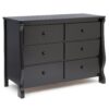 Delta Children Universal 6 Drawer Dresser with Interlocking Drawers - Greenguard Gold Certified, Black 6 Drawer w Interlocking