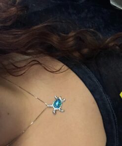 Victoria Jewelry 925 Sterling Silver Blue Opal Sea Turtle Necklace 34 71M5C4DEHvL 1