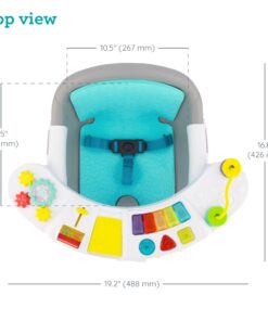 Infantino Music & Lights 3-in-1 Discovery Seat and Booster - Convertible, Infant Activity and Feeding Seat with Electronic Piano for Sensory Exploration, for Babies and Toddlers, Teal 30 71M5eM3 0L
