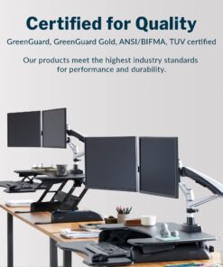 Vari - VariDesk Pro Plus 36 - Desktop Standing Desk Converter - Adjustable Desk Riser with 11 Height Settings - Sit Stand Desk Dual Monitor Standing Desk Riser with Spring Loaded Lift (Black) Black 27 71M5r5Zx2L