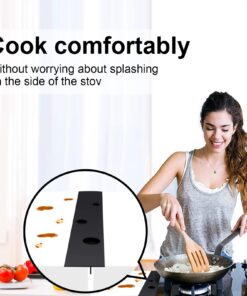 DSYJ Silicone Stove Gap Covers 2 Pack, Heat Resistant Oven Gap Filler Seals Gaps Between Stovetop and Counter, Easy to Clean (25 Inches, Black) 27 71M5wibMJ7L
