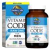 Garden of Life Multivitamin for Men, Vitamin Code Raw One - Once Daily, Vitamins Plus Fruit, Veggies & Probiotics, 75 Count Unflavored 75 Count (Pack of 1) 17 71M6LH6CAdS