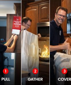Prepared Hero Emergency Fire Blanket - 4 Pack - Fire Suppression Blanket for Kitchen, 40” x 40” Fire Blanket for Home, Fiberglass Fire Blanket 4-pack 17 71M6dkXygyL