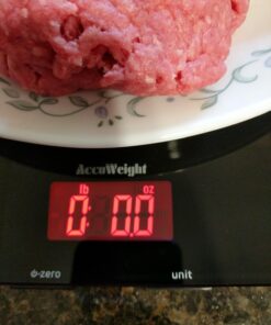 AccuWeight 201 Digital Multifunction Meat Food Scale with LCD Display for Baking Kitchen Cooking, 11lb Capacity by 0.1oz, Tempered Glass Black 46 71M6iItZBL
