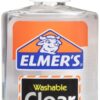 Elmer's E305 Washable School Glue, 5 oz Bottle, 2 Pack, Clear 5 oz Per Bottle Clear,White