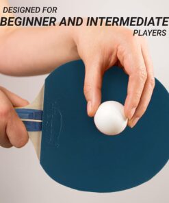 Killerspin JET200 Ping Pong Paddle, Table Tennis Racket, Table Tennis Equipment for Beginners, Table Tennis Paddle with Wood Blade, Jet Basic Rubber Grips Navy Blue 20 71M7WbEJv7L