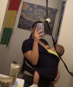 Boba Baby Wrap Carrier Newborn to Toddler - Stretchy Baby Wraps Carrier - Baby Sling - Hands-Free Baby Carrier Wrap - Baby Carrier Sling - Baby Carrier Newborn to Toddler 7-35 lbs (Navy Blue) Navy Blue 33 71M7trnGcCL