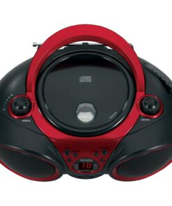 Alternative view of JENSEN CD-490 Portable Stereo CD Player with AM/FM Radio and Aux Line-In, Red and Black
