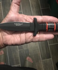 Smith & Wesson SWHRT9B 9in High Carbon S.S. Fixed Blade Knife with 4.7in Dual Edge Blade and TPE Handle for Outdoor, Tactical, Survival and EDC Standard Packaging 46 71M9o6XC FL 2