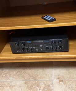 Pyle 500W Karaoke Wireless Bluetooth Amplifier - 4 Channel Stereo Audio Home Theater Speaker Sound Power Receiver with AUX IN, FM, RCA Subwoofer Speakers OUT, USB, Microphone IN with Echo - PTA44BT Amplifier System 35 71MA3fb66SL