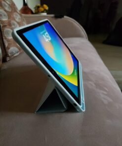 Akkerds Case Compatible with iPad 10.2 Inch 2021/2020 iPad 9th/8th Generation & 2019 iPad 7th Generation with Pencil Holder, Protective Case with Soft TPU Back, Auto Sleep/Wake Cover, Sky Blue 40 71MB9WtxbnL