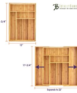 Totally Bamboo Kitchen Drawer Organizer, Expandable Silverware Organizer and Utensil Holder, 8 Compartments with Dividers 26 71MC96jMp7S