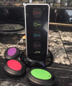 JTD Wireless RF Item Locator/Key Finder with LED flashlight and base support. With 4 Receivers Key Finder-Wireless key RF locator, Remote Control, Pet, Cell, Wireless RF Remote Item, Wallet Locator. (4 Receivers) 49 71MCcb40QPL