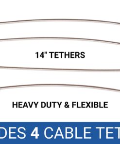 Alternative view of Universal CableTether - Cable Tethers (4 Pack) - Adjustable, Pre-Assembled, Secure Conference Display Adapters, Mac Adapters, VGA Adapters