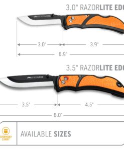 OUTDOOR EDGE 3.5" RazorLite EDC Knife. Pocket Knife with Replaceable Blades and Clip. The Perfect Hunting Knife for Skinning Deer. Blaze Orange with 6 Blades Orange (6 Blades) 28 71MD0 HHGvL