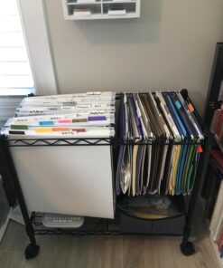 Oceanstar Portable 1-Tier Metal Rolling File Cart, Black,24 in 39 71MEWyLxfL