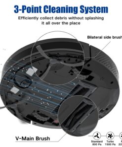 Coredy R550 Ultra Robot Vacuum and Mop Combo, 2200Pa Strong Suction, 2.76 Inch Thin, 120 Mins Runtime, Upgraded Smart Sensor Protection, Super Quite, Self-Charging Robotic Vacuum for Hard Floors, Tile 34 71MEewZVDrL