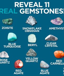 Discovery Kids Gemstone Dig Stem Science Kit by Horizon Group Usa, Excavate, Dig & Reveal 11 Real Gemstones, Includes Goggles, Excavation Tools, Streak Plate, Magnifying Glass & More 32 71MEgorEivL