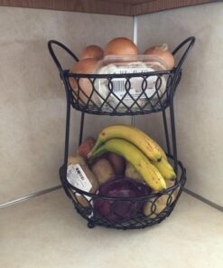 Gourmet Basics by Mikasa Loop and Lattice Wire Basket, Antique Black 32 71MEppYBgoL