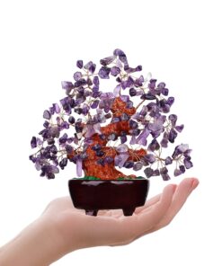 Parma77 Amethyst Crystal Tree, Purple Healing Crystals Gemstones Bonsai Money Tree, Purple Room Decor Cubicle Office Desk Decor for Women, Feng Shui Wealth and Luck Spiritual Gifts for Women 30 71MEqPm6GVL