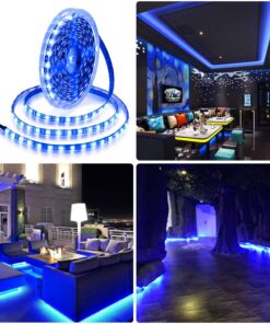 ALITOVE 16.4ft 5050 Blue LED Flexible Strip Ribbon Light Black PCB DC 12V 5M 300 LEDs Waterproof IP65 for Home Garden Commercial Area Lighting, Without Power Supply SMD Style-NO Power 28 71MFZTzjYjL