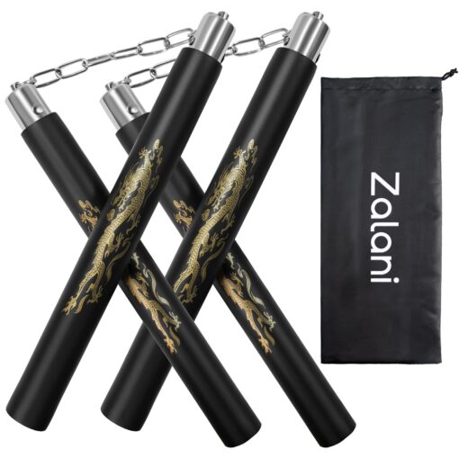 zalani Nunchucks,Safe Foam Rubber Training Nunchucks 2pack Black