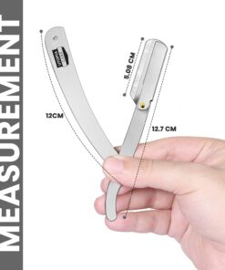 Utopia Care Professional Barber Straight Edge Razor Safety with 100-Pack Derby Blades - 100 Percent Stainless Steel (Silver) Silver 26 71MGG 3xDiL