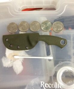 TONIFE Fixed Blade Neck Knife Full Tang 4-5/8 Inch Overall with Kydex Sheath and Ball Chain (Army Green) Army Green 19 71MGppQTIHL