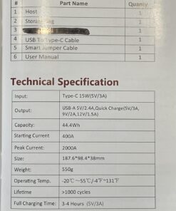 GOOLOO New GP2000 Jump Starter 2000A Car Starter Battery Pack (Up to 8.0L Gas, 6.0L Diesel Engine),12V Car Battery Charger Jumper Starter, Supersafe Portable Lithium Jump Box with USB Quick Charge yellow 34 71MHZObhmnL
