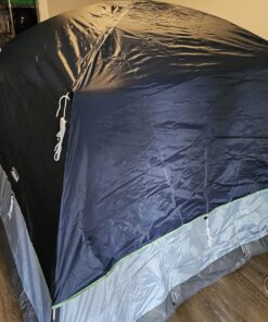 Coleman Skydome Camping Tent, 2/4/6/8 Person Family Dome Tent with 5 Minute Setup, Strong Frame can Withstand 35MPH Winds, Roomy Interior with Extra Storage Included Blue 4-person 37 71MIZHVNIBL