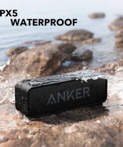 Upgraded, Anker Soundcore Bluetooth Speaker with IPX5 Waterproof, Stereo Sound, 24H Playtime, Portable Wireless Speaker for iPhone, Samsung and More Black 28 71MInM69iVL