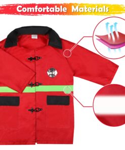 Alternative view of iPlay, iLearn Kids Firefighter Costume, Toddler Fireman Dress up, Fire Pretend Chief Outfit, Halloween Role Play Career Suit W/Walkie Talkie Hose, Party Birthday Gift for 3 4 5 6 7 Year Old Boy Girl