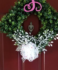 Home Boxwood Wreath-16.5-Inch Square UV Resistant Artificial Spring, Summer, Fall or Winter Outdoor/Indoor Wreaths for Front Door by Pure Garden, 16.5x3, Green 34 71MJu94E5rL