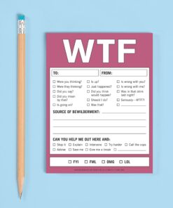 Knock Knock WTF Notes Nifty Note Checklist Memo Pad, 50 Sheets 16 71MKUZmI44L