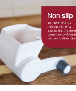 Zyliss Professional Cheese Grater, NSF Certified - Rotary Cheese Grater - Handheld Cheese Grater with Handle - Vegetable, Chocolate, Hard Cheese & Nut Grater - White Restaurant Cheese Grater 27 71MKbnnk2HL