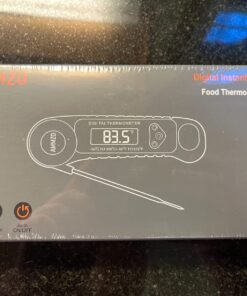 AMMZO Digital Meat Thermometer for Grilling, Instant Read Food Thermometer Waterproof with Backlight for Cooking, Deep Fry, BBQ, Grill, Smoker and Roast Black 50 71MKpmA9i3L