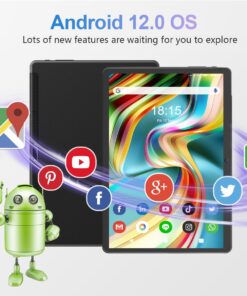 Tablet 10.1 inch Android 12 Tablet 2023 Latest Update Octa-Core Processor with 64GB Storage, Dual 13MP+5MP Camera, WiFi, Bluetooth, GPS, 512GB Expand Support, IPS Full HD Display (Black) Black 26 71MKvlMSudL