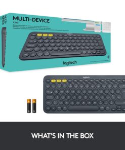 Logitech K380 Pebble Multi-Device Bluetooth Keyboard – Windows, Mac, Chrome OS, Android, iPad, iPhone, Apple TV Compatible – with Flow Cross-Computer Control and Easy-Switch up to 3 Devices –Dark Grey Dark Grey 39 71ML23qmvfL