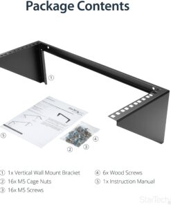 StarTech.com 4U Wall Mount Patch Panel Bracket - 19 inch Steel Vertical Mounting Rack for Network and Data Equipment (RK419WALLV) 20 71ML8cK1ubS