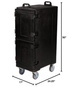 Carlisle FoodService Products Cateraide Insulated Front Loading Food Pan Carrier Double Carrier with Casters and Handles for Catering, Events, And Restaurants, Plastic, 10 Full Pans, Black 35 71MLsueCtZL