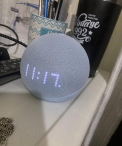 Amazon Echo Dot (5th Gen) with clock | Compact smart speaker with Alexa and enhanced LED display for at-a-glance clock, timers, weather, and more | Cloud Blue Device only 41 71MLtyoBZnL