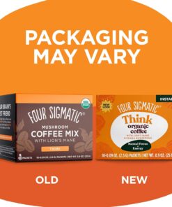 Alternative view of Four Sigmatic Foods Mushroom Instant Coffee, Organic and Fair Trade with Lions Mane, Chaga, & Mushroom Powder, Focus & Immune Support, Paleo, 0.9 Oz - 10 Count (Pack of 1) Think w/ Lion's Mane & Chaga 0.09 Ounce (Pack of 10)