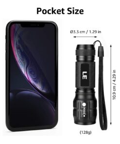 Lighting EVER LED Flashlights High Lumens, Small Flashlight, Zoomable, Waterproof, Adjustable Brightness Flash Light for Outdoor, Emergency, AAA Batteries Included, Tactical & Camping Accessories 1 29 71MNWPiNsyL